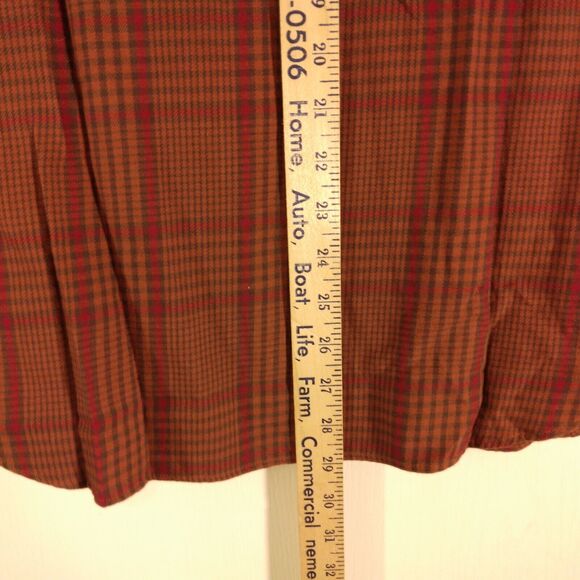 Express shirt mens M Medium brown long sleeve button check plaid stretch 6150 - Picture 5 of 9